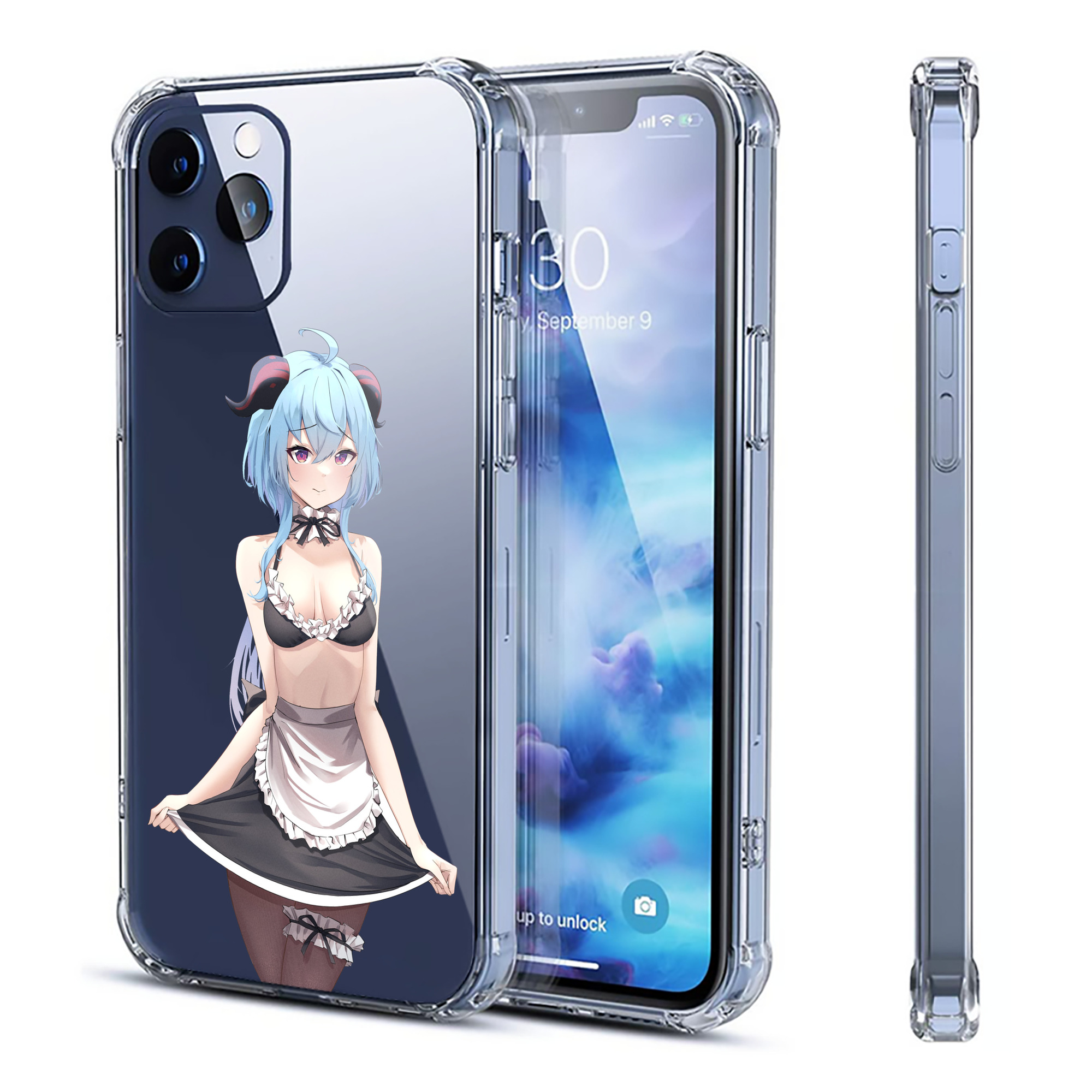げんし神 甘雨 かんう genshin Ganyu 【iPhone 12シリーズ対応】透明スマホケース（クリアソフトケース）
